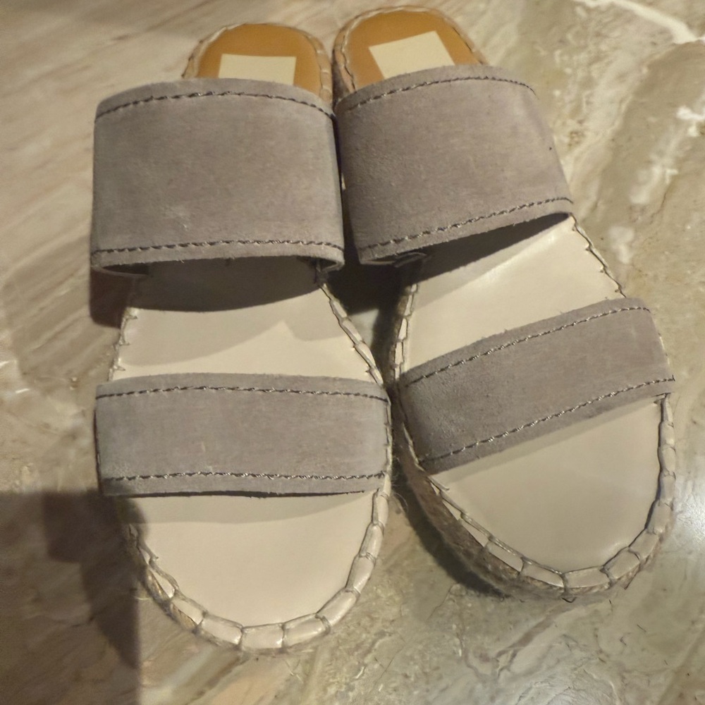 Dolce Vita Taupe Suede Slides